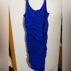 Torrid Royal Blue Ruched Midi Dress